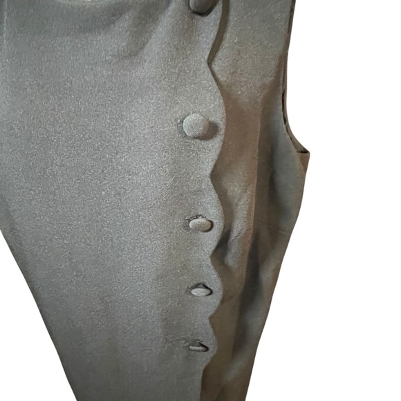 Adrianna Papell Black Asymmetrical Buttoned Sheath Dress - Picture 4 of 9